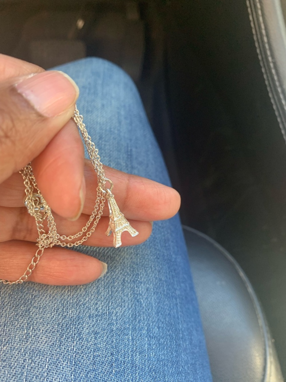 Silver Eiffel Tower Charm Necklace - Women Jewelry